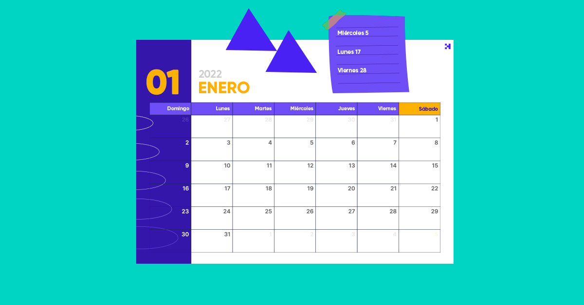 Organizador De Enero Calendario Gratis Crehana