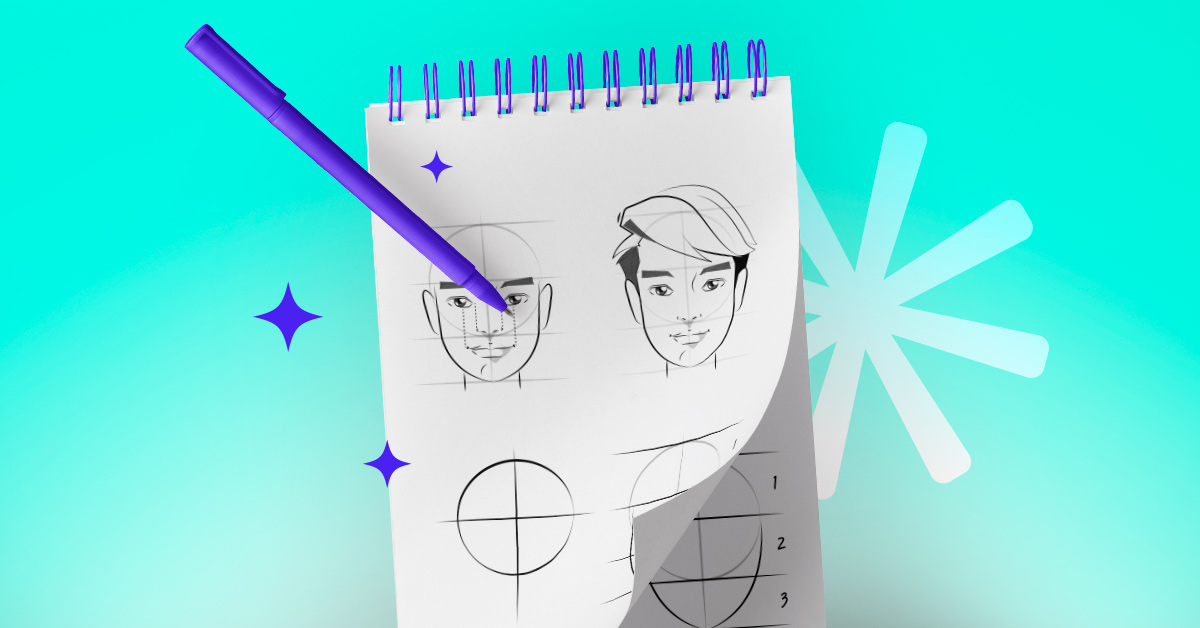 guía dibujo cabeza y rostro