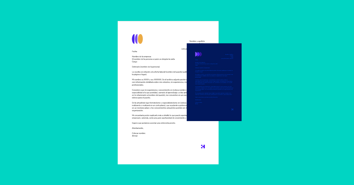 Plantilla para una carta de presentación laboral